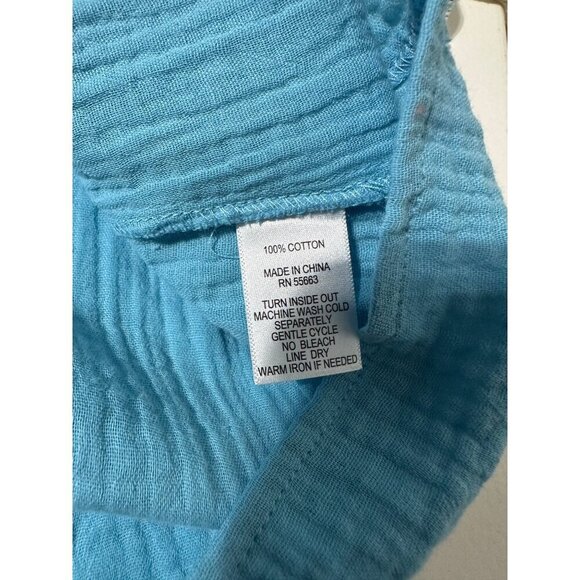 Joie Women's Light Blue Gauze Cotton Blouse Size 1X With Button Front - Picture 4 of 7